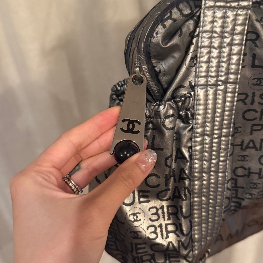 Chanel Metallic Coated Canvas Unlimited Ligne Satchel Bag - Picture 2 of 12